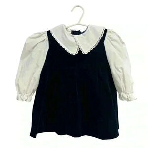 Oshkosh B’Gosh Baby Girls Navy Blue Velvet Dress 24 months Christmas dress